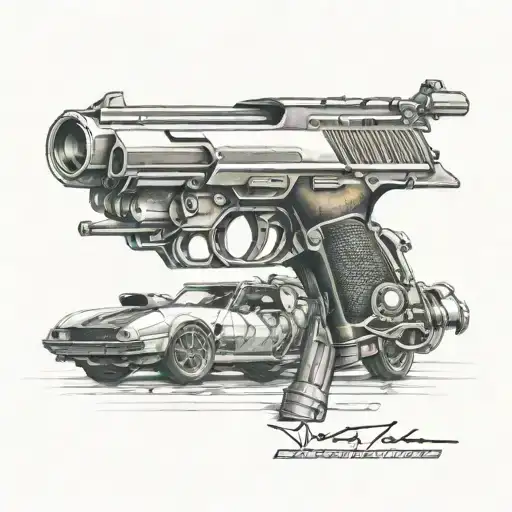 A Sleek Sports Car Morphing Into A Powerful Gun