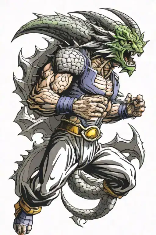 Dragon Ball Z And Month Dragon Flying