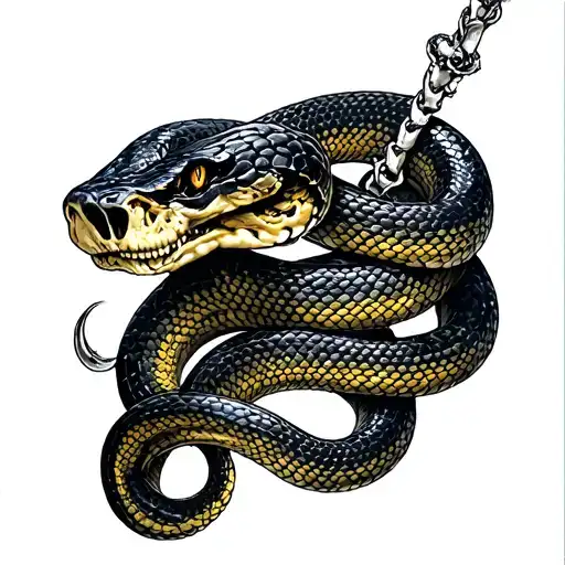 Vertical Snake With Harry Potter's Death Relics