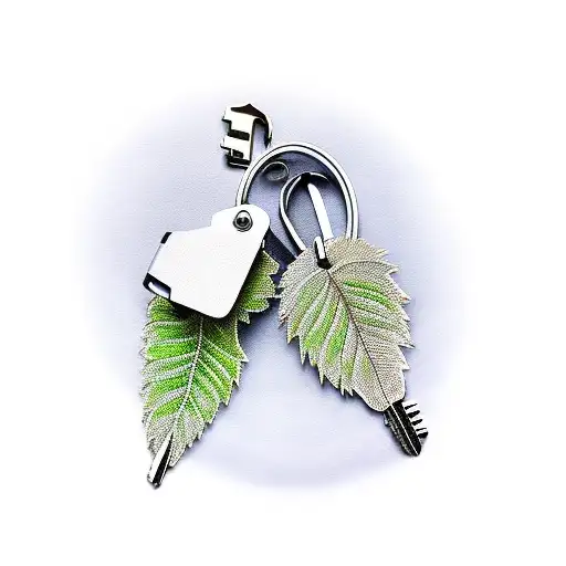 Set Of Car Keys Half Buried Under Fallen Leaves