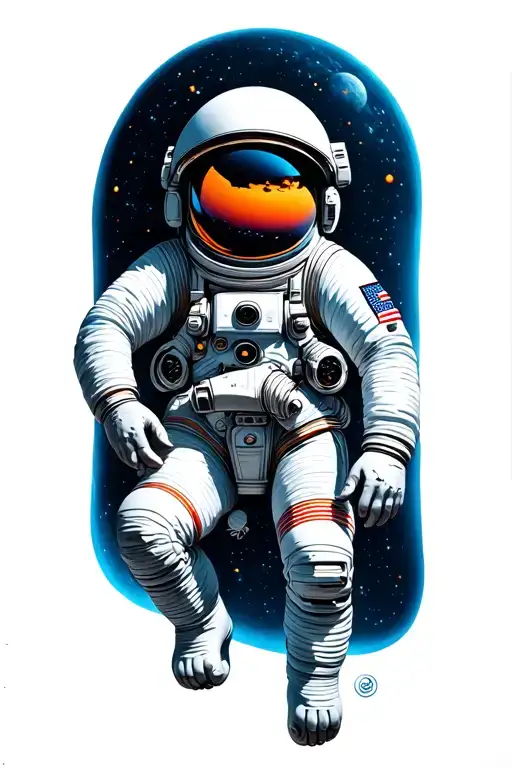 Austranaut Floating In Space