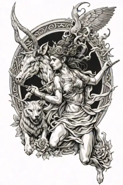 Greek Godess Artemis Hunting