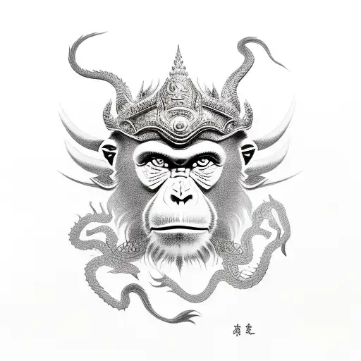 Monkey King With Dragon And Metal Ox