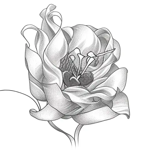 Tangled Flower And Tulips Turned Into Long Vine Down Arm