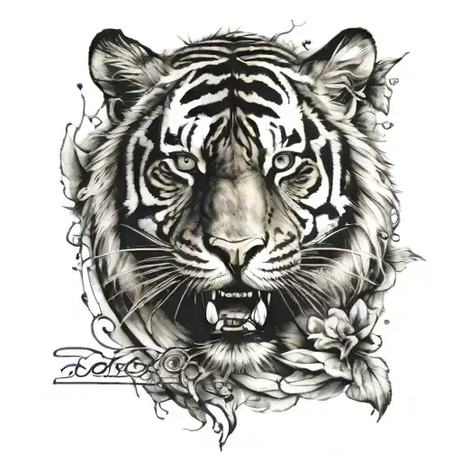 Tiger Tattoo With Cybersigilism