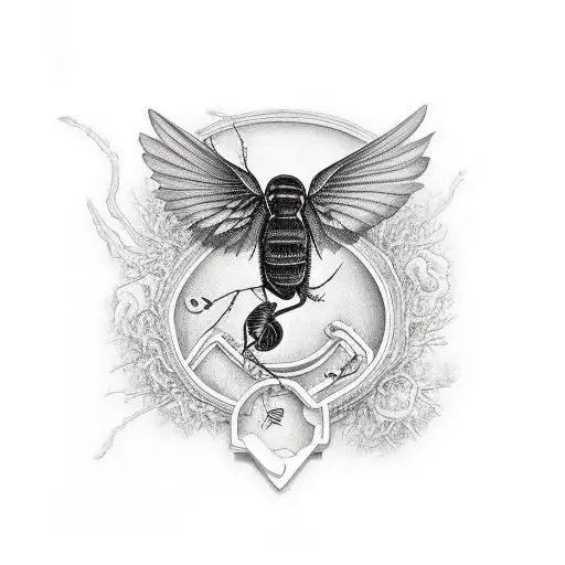 Black Craw Flying Of With A Bag Of Money