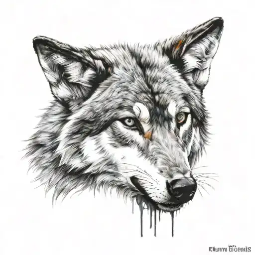 A Wolf With The Words Her Daddy's Blood Runs Through Her Veins