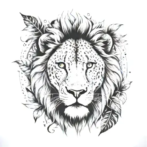 Lion Mandala Jungle Scene