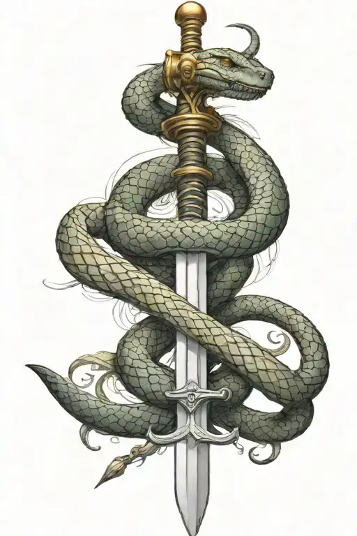 A Sword With A Snake Attached