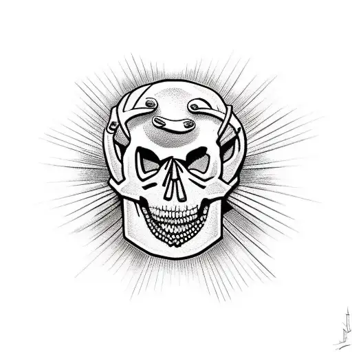 Drum Sticks And Snare Drum In Skull