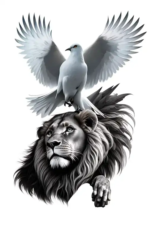 Lion And Doves