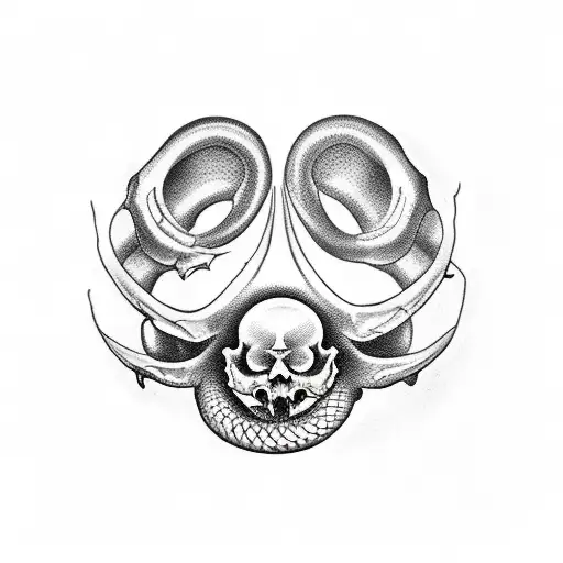 Sea Snake Skull Outline