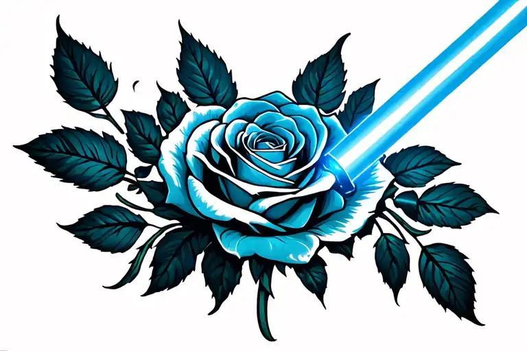 Lightsaber With Rose Surrounded