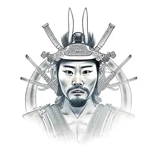 A Full-grown Samurai With A Sword