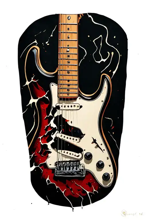 Guitar Neck Ripping Through The Skin