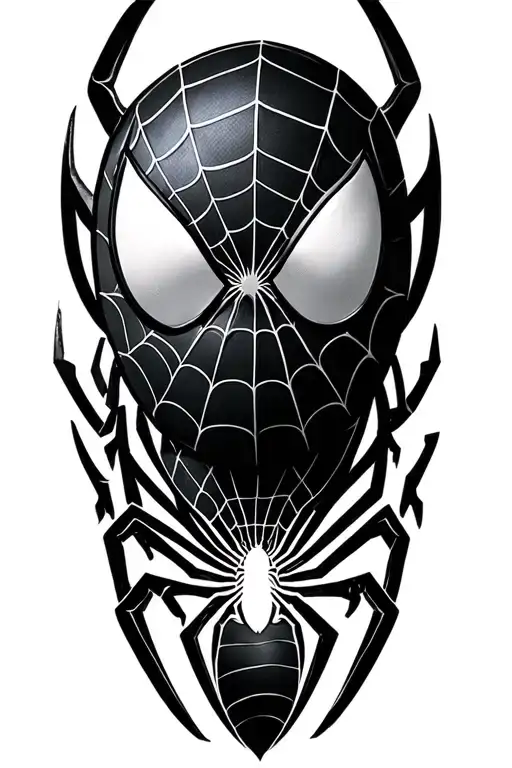 Spider Man Symbol With Spider Man Head Bottom Of Spider Symbol And Jrp In Web