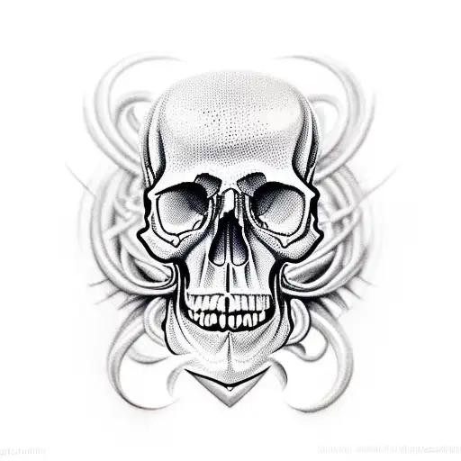 Skull And Motocyle