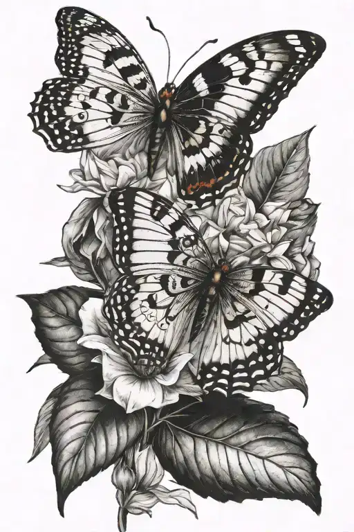 Butterfly Fly Around Maurijuanna Plant With A Female Lips Next To It