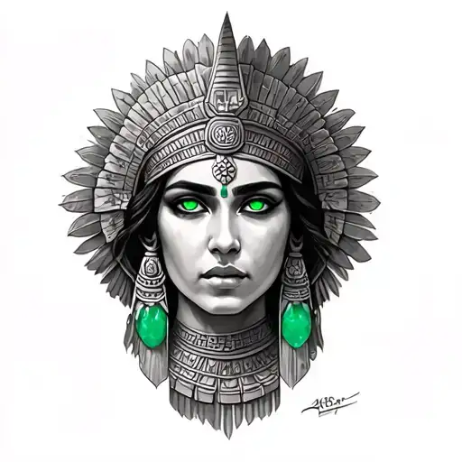 Mayan Priestess Green Eyes Jade