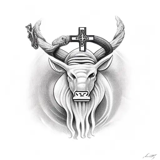 Taurus With Jesus Cross
