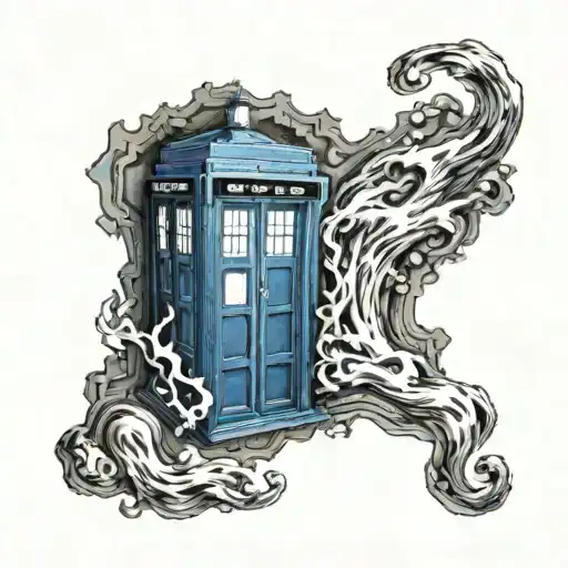 A Realistic Portrait Of A Tardis From Doctor Who With A Subtle Gaming Reference Incorporated
