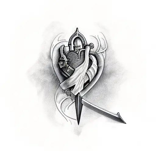 Sword Going Through Antiomical Heart