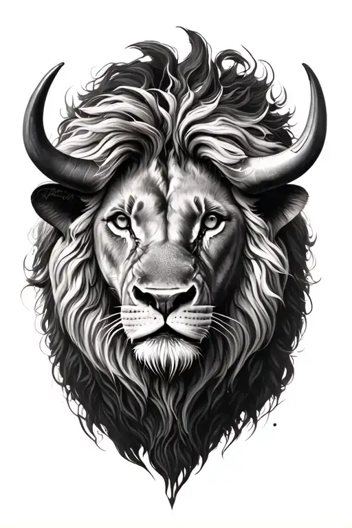 Bull And Below A Lion