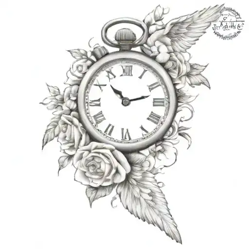 Reloj De Arena Con Alas Rosas Y Color