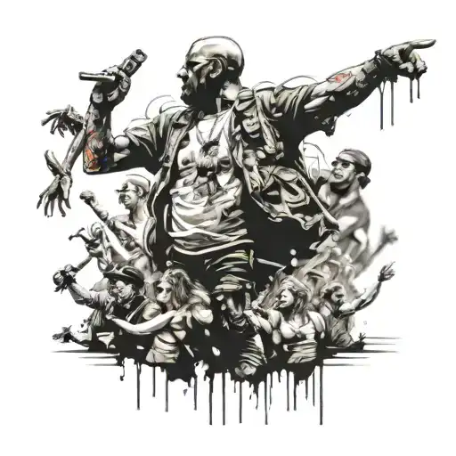 Crowd Dancing At A Techno Music Festival Stage