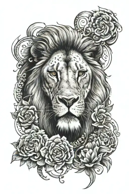 Lion With Tattoo Thai