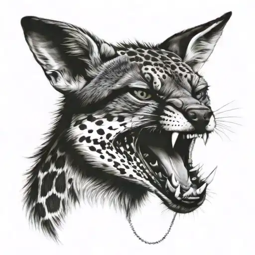 Jackal With Ball Python Snake