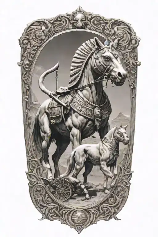 Chariot Eygptian Warrior Horses Sphinx Cat