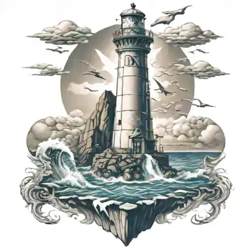 Poseidon And Lighthouse