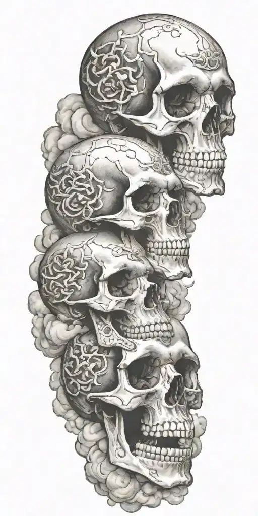 Skulls With Clouds