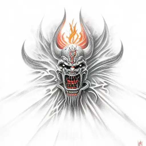 Dark Fantasy Warrior Fights With Demons Of Hell