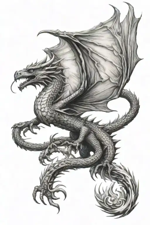 Dragon Flying Towards The Sun Rising Phoenix Bird Flying