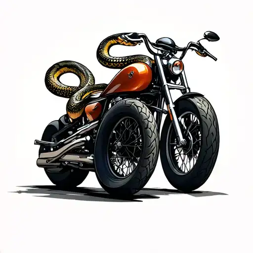 Motorcycle With Snake