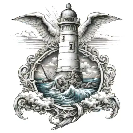 Poseidon And Lighthouse