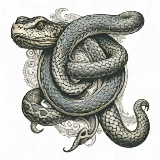 French Symbol Surrounded By A Snake