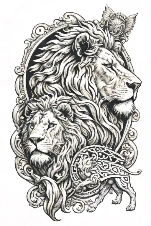 Lion And Zeus And Greek Mythology Inspired