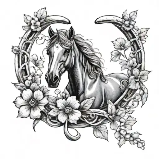 Horse Horseshoe Clover And Three-leaf Black Next To It