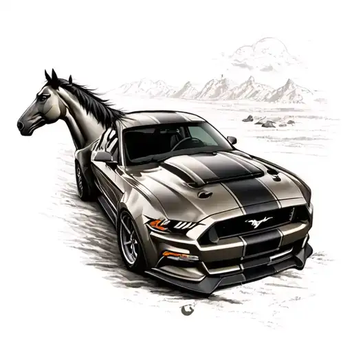 Mustang Gt Going With A Heard Of Mustang Horses