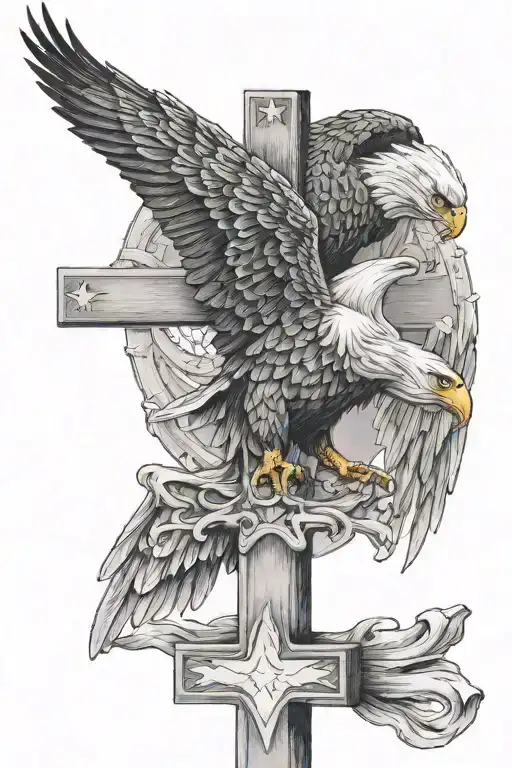 Cross With Eagle Perched On Top