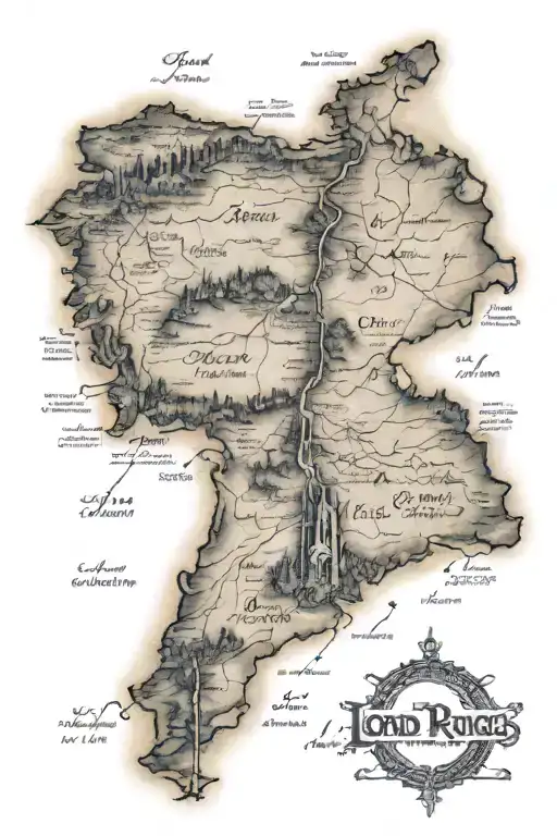 Lord Of The Rings Map With Anduril Sword