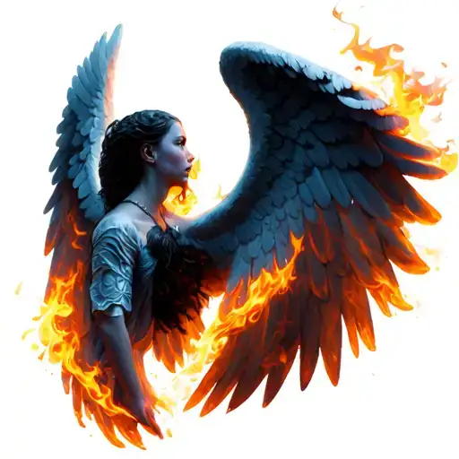 Angel Wings On Fire Coming