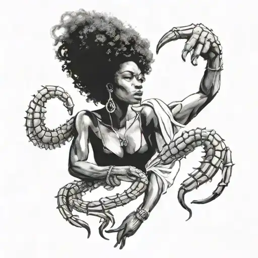 Afro Haired Female Scorpio Zodiac