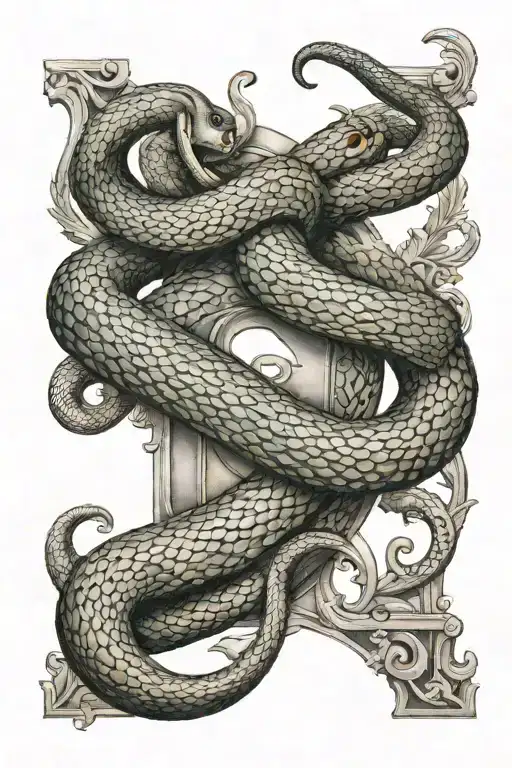 A Snake Guarding The Letter G