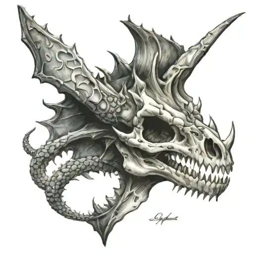 Goth Dragon Skull
