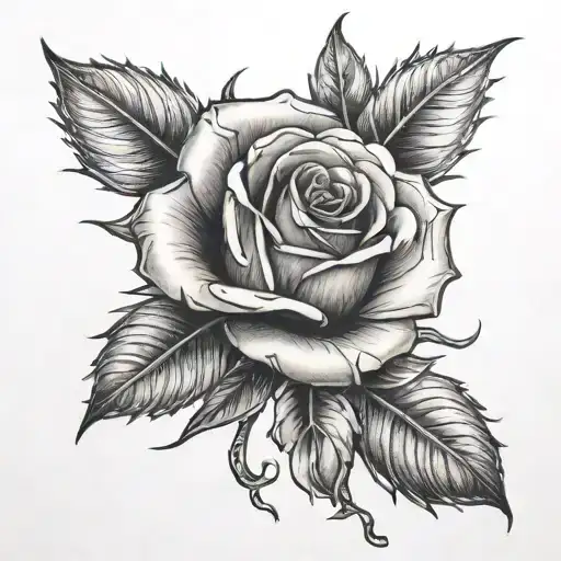 Leather Stitched Rose