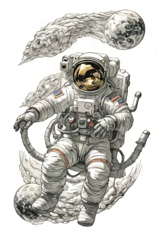 Astronaut Reaching Towards Moon